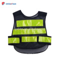 Black Light Weight Breathable Fabric Reflective Mesh Safety Vest Waistcoat With Reflective Stripes